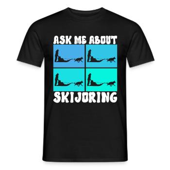 Sledding Sled dogs - Men's T-Shirt - black - Front - AI Model Male 178 light (178cm)