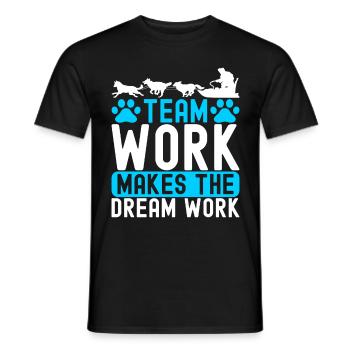 Sledding Sled Dogs - Men's T-Shirt - black - Front - AI Model Male 178 light (178cm)