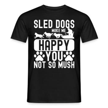 Sledding Sled dogs - Men's T-Shirt - black - Front - AI Model Male 178 light (178cm)