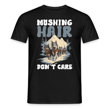 Sledding Sled Dogs - Men's T-Shirt - black - Front - AI Model Male 178 light (178cm)