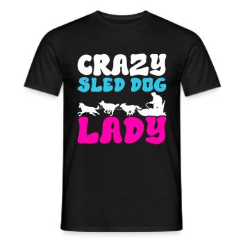 Sledding Sled dogs - Men's T-Shirt - black - Front - AI Model Male 178 light (178cm)
