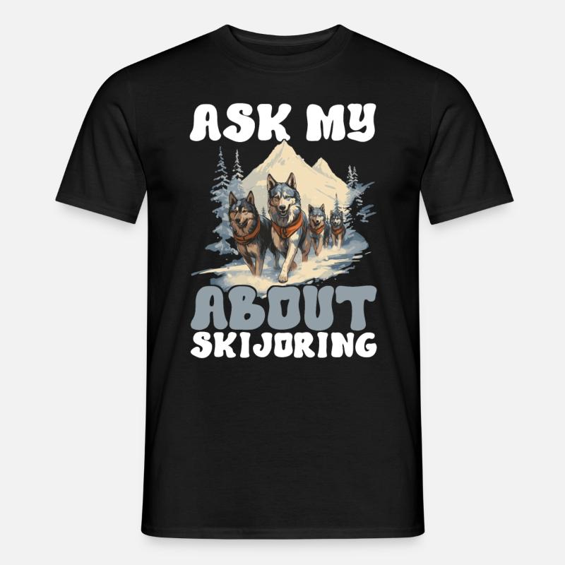 Schlittenfahren Schlittenhunde - Männer T-Shirt - Schwarz