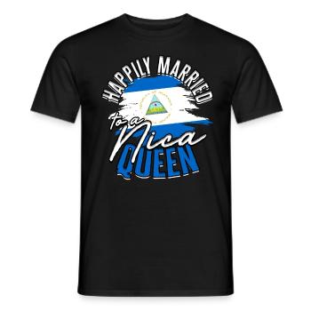 Nicaragua Happily Married To A Nica Queen - Männer T-Shirt - Schwarz - Vorne - AI Model Male 178 light (178cm)