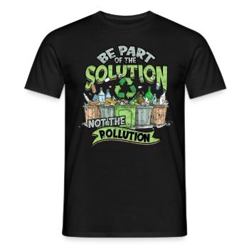 Protection de l’environnement Faites partie de la solution - T-shirt homme - noir - Devant - AI Model Male 178 light (178cm)