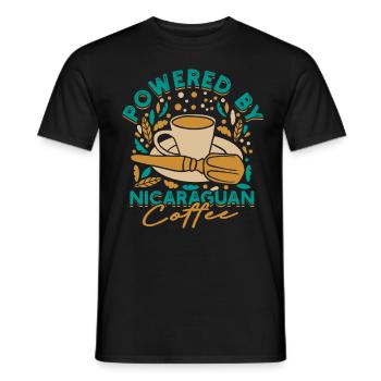 Nicaragua Nicaragisch Powered By Nicaraguan Coffee - Männer T-Shirt - Schwarz - Vorne - AI Model Male 178 light (178cm)