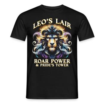 Horoscope Leo Leo's Lair - Men's T-Shirt - black - Front - AI Model Male 178 light (178cm)
