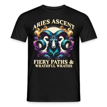 Horoskop Widder Aries Ascent - Männer T-Shirt - Schwarz - Vorne - AI Model Male 178 light (178cm)