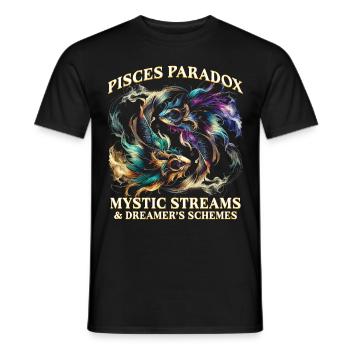 Horoscope Pisces Pisces Paradox - Men's T-Shirt - black - Front - AI Model Male 178 light (178cm)