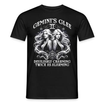 Horoskop Zwilling Gemini's Glee - Männer T-Shirt - Schwarz - Vorne - AI Model Male 178 light (178cm)