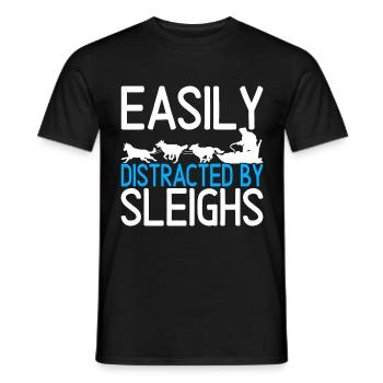 Sledding Sled dogs - Men's T-Shirt - black - Front - AI Model Male 178 light (178cm)