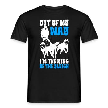 Sledding Sled dogs - Men's T-Shirt - black - Front - AI Model Male 178 light (178cm)
