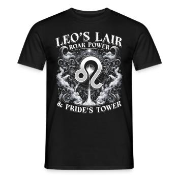 Leo Horoscope Leo's Lair - Men's T-Shirt - black - Front - AI Model Male 178 light (178cm)