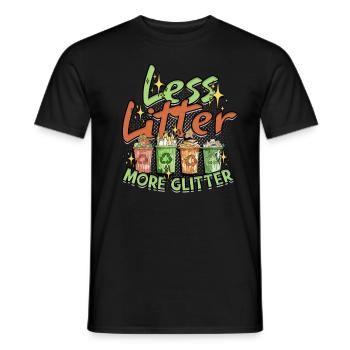 Protection de l’environnement Moins de déchets Plus de paillettes - T-shirt homme - noir - Devant - AI Model Male 178 light (178cm)
