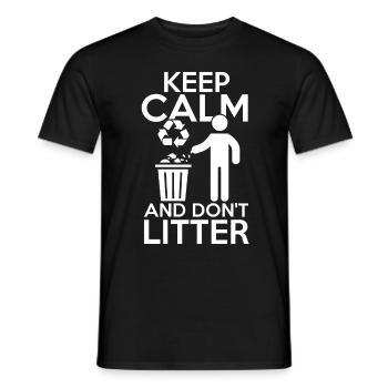 Les écologistes restent calmes et ne jettent pas de déchets - T-shirt homme - noir - Devant - AI Model Male 178 light (178cm)
