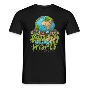 Protection de l’environnement Chaque litière fait mal - T-shirt homme - noir - Devant - AI Model Male 178 light (178cm)