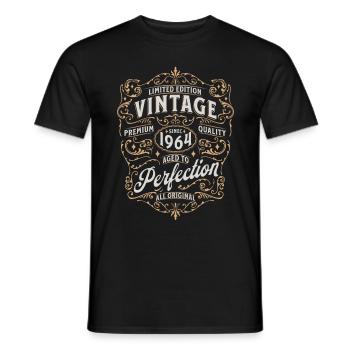 Né en 1964 Vintage Legend - T-shirt homme - noir - Devant - AI Model Male 178 light (178cm)