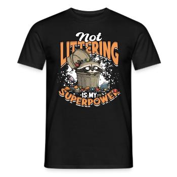 La protection de l’environnement, pas les déchets, c’est mon super pouvoir - T-shirt homme - noir - Devant - AI Model Male 178 light (178cm)