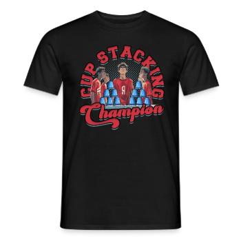 Cup Stacking Champion - Männer T-Shirt - Schwarz - Vorne - AI Model Male 178 light (178cm)