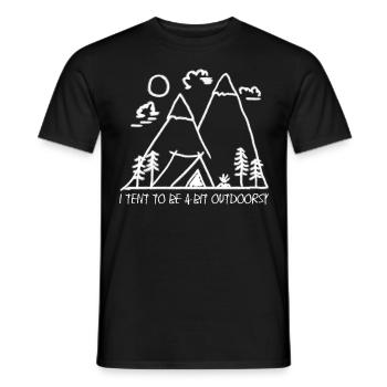 Hiking Outdoor Tent Camping Hike - Men's T-Shirt - black - Front - AI Model Male 178 light (178cm)