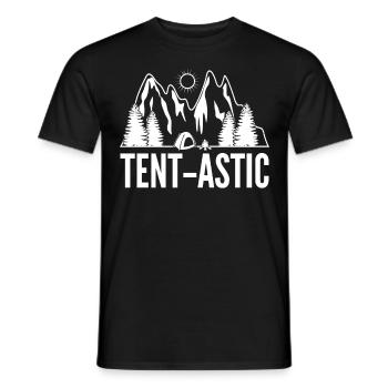 Outdoor Tent Camping Hike Hiking - Men's T-Shirt - black - Front - AI Model Male 178 light (178cm)