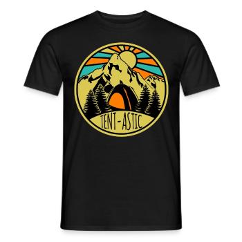 Camping Hike Hiking Outdoor Tent - Men's T-Shirt - black - Front - AI Model Male 178 light (178cm)
