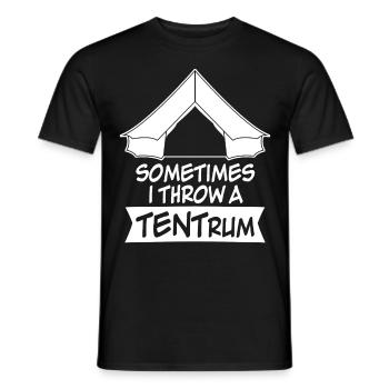 Tent Camping Hiking Outdoor - Men's T-Shirt - black - Front - AI Model Male 178 light (178cm)