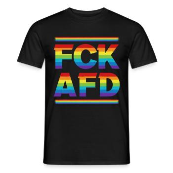 fck afd / Rainbow Colors Against Nazis - Men's T-Shirt - black - Front - AI Model Male 178 light (178cm)