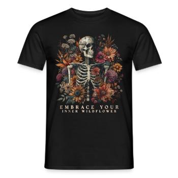 Cottagecore Embrace Your Inner Wildflower - Männer T-Shirt - Schwarz - Vorne - AI Model Male 178 light (178cm)