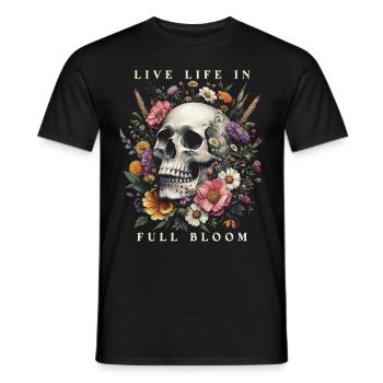 Cottagecore Live Life In Full Bloom - Men's T-Shirt - black - Front - AI Model Male 178 light (178cm)