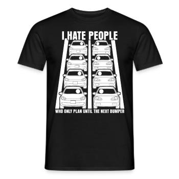 Cars Traffic Driver Rush Hour Commuting - Männer T-Shirt - Schwarz - Vorne - AI Model Male 178 light (178cm)