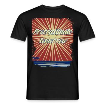 Procrastination - Men's T-Shirt - black - Front - AI Model Male 178 light (178cm)