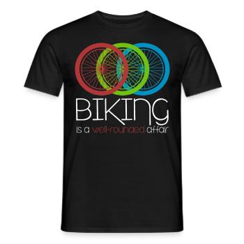 Mountain Bike Biking MTB Downhill - Männer T-Shirt - Schwarz - Vorne - AI Model Male 178 light (178cm)