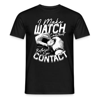 Watchmaker I Make Watch Contact Before Eye Contact - Men's T-Shirt - black - Front - AI Model Male 178 light (178cm)