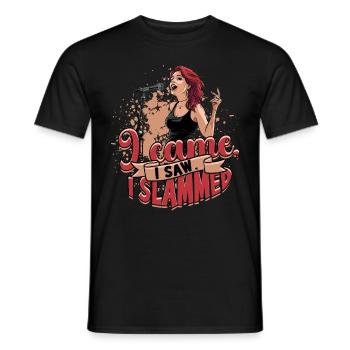 Poetry Slam I came, I saw, I slammed - Männer T-Shirt - Schwarz - Vorne - AI Model Male 178 light (178cm)