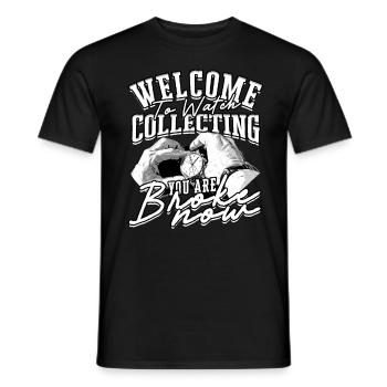 Horloger Collectionneur de Montres Bienvenue à la collection de montres - T-shirt homme - noir - Devant - AI Model Male 178 light (178cm)
