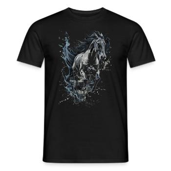 Cavalier Horse Girl - Cavalier de dressage western - T-shirt homme - noir - Devant - AI Model Male 178 light (178cm)