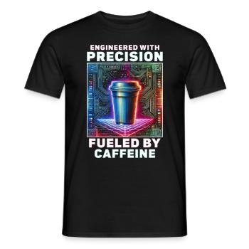 Robotik Ingenieur Fueled By Caffeine - Männer T-Shirt - Schwarz - Vorne - AI Model Male 178 light (178cm)