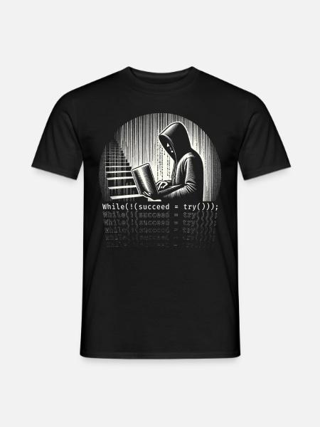 Robotics Engineer While (!( succeed=Try())); - Men's T-Shirt - black