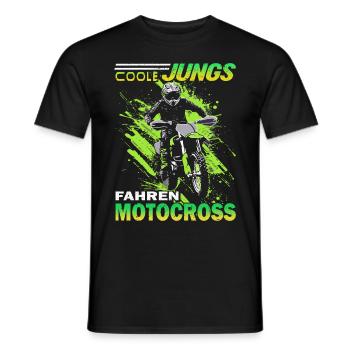 Motorrad Motocross und Dirtbike - Männer T-Shirt - Schwarz - Vorne - AI Model Male 178 light (178cm)