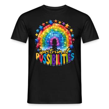 Autisme autiste : Spectre des possibilités - T-shirt homme - noir - Devant - AI Model Male 178 light (178cm)