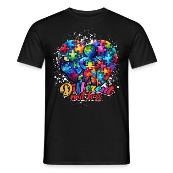 Autistic Autistic Autism Different not less - Men's T-Shirt - black - Front - AI Model Male 178 light (178cm)