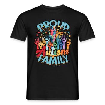 Autistic Autistic Autism Proud Autism Family - Men's T-Shirt - black - Front - AI Model Male 178 light (178cm)