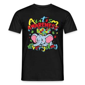 Autistic Autism Awareness Everyday - Men's T-Shirt - black - Front - AI Model Male 178 light (178cm)
