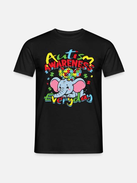 Autist Autistisch Autism Awareness Everyday - Männer T-Shirt - Schwarz