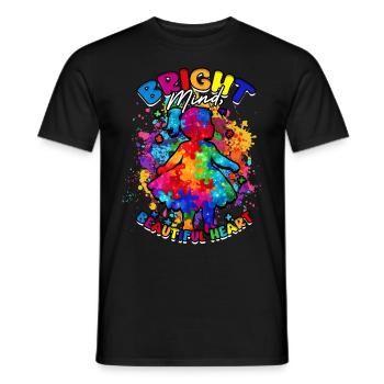 Autisme autiste brillant, beau cœur - T-shirt homme - noir - Devant - AI Model Male 178 light (178cm)
