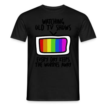 90s 80s Retro TV Television - Männer T-Shirt - Schwarz - Vorne - AI Model Male 178 light (178cm)