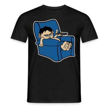 Lazy Couch TV Watching Television - Men's T-Shirt - black - Front - AI Model Male 178 light (178cm)