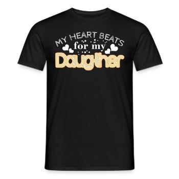 Père Papa Fille Filles - T-shirt homme - noir - Devant - AI Model Male 178 light (178cm)