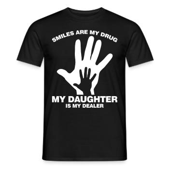 Papa Fille Mains Filles Père - T-shirt homme - noir - Devant - AI Model Male 178 light (178cm)
