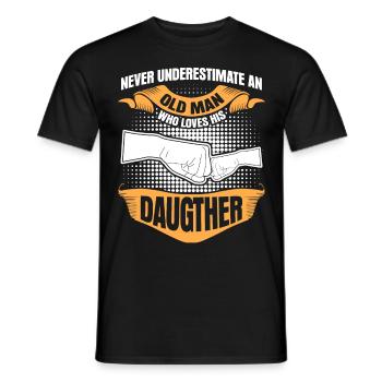 Dad Father Daughter Daughters - Men's T-Shirt - black - Front - AI Model Male 178 light (178cm)